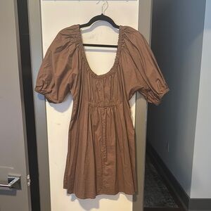 House of Harlow 1960 Brown Puff Sleeve Dress